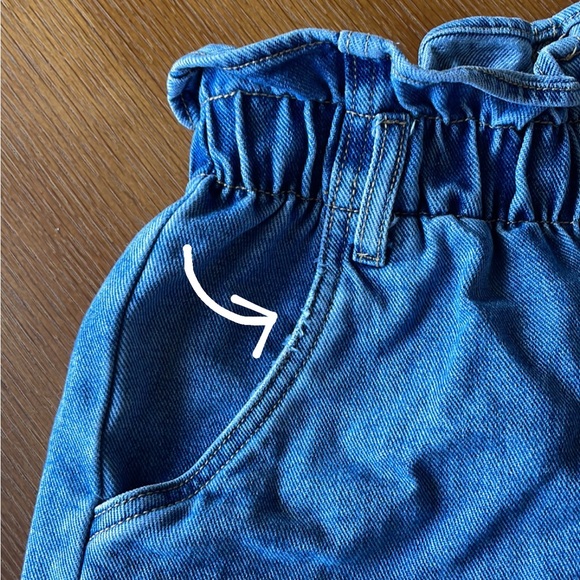 OAK + FORT Denim Paper Bag Shorts in Medium Wash • Size XS - Picture 10 of 10